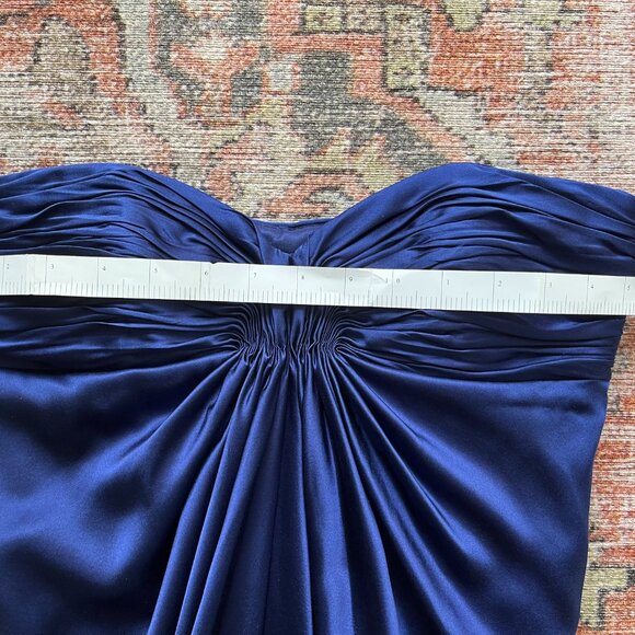 Laundry by Shelli Segal Navy Silk Strapless Gown - Picture 11 of 12